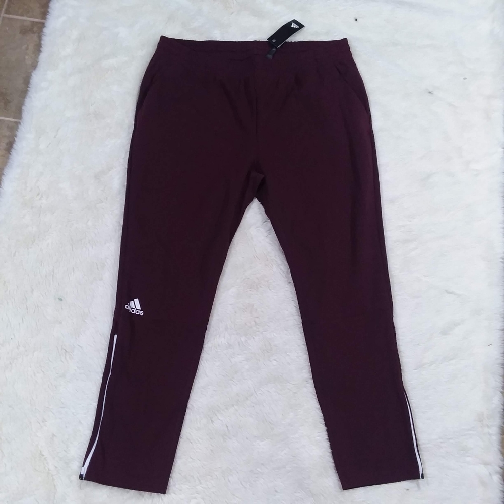 Adidas squad pants maroon and white men's size 2x - Picture 2 of 9